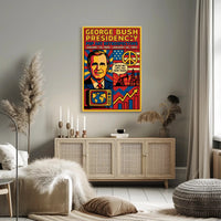 George Bush Presidency Pop Art Retrospective Poster PosterGoat