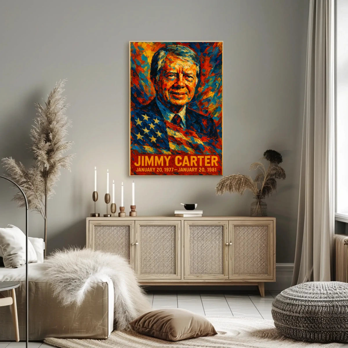 Jimmy Carter 39th President of the United States Glitch Hop Art Poster