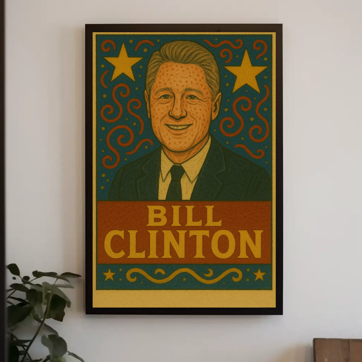 Bill Clinton Pop Art Presidential Portrait Poster