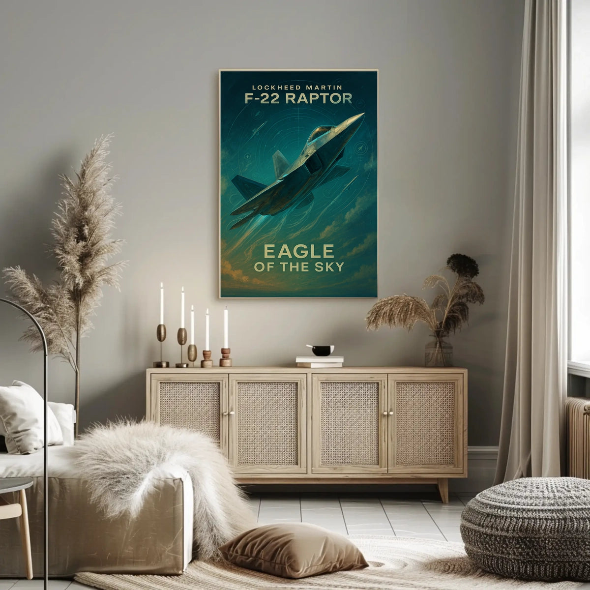 Eagle of the Sky F22 Raptor Poster for Aviation Enthusiasts