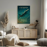 Eagle of the Sky F22 Raptor Poster for Aviation Enthusiasts
