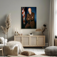 Presidential Pose with Flag – Dwight D. Eisenhower Poster
