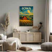 Iowa Where Fields Meet Horizons Poster