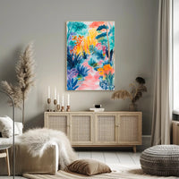 Vibrant Jungle Scene Abstract Artistic or Pop Culture Poster