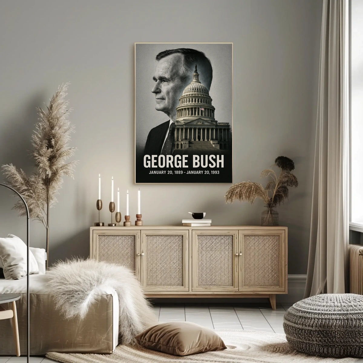 George H. W. Bush 41st President of the United States Reflections Poster