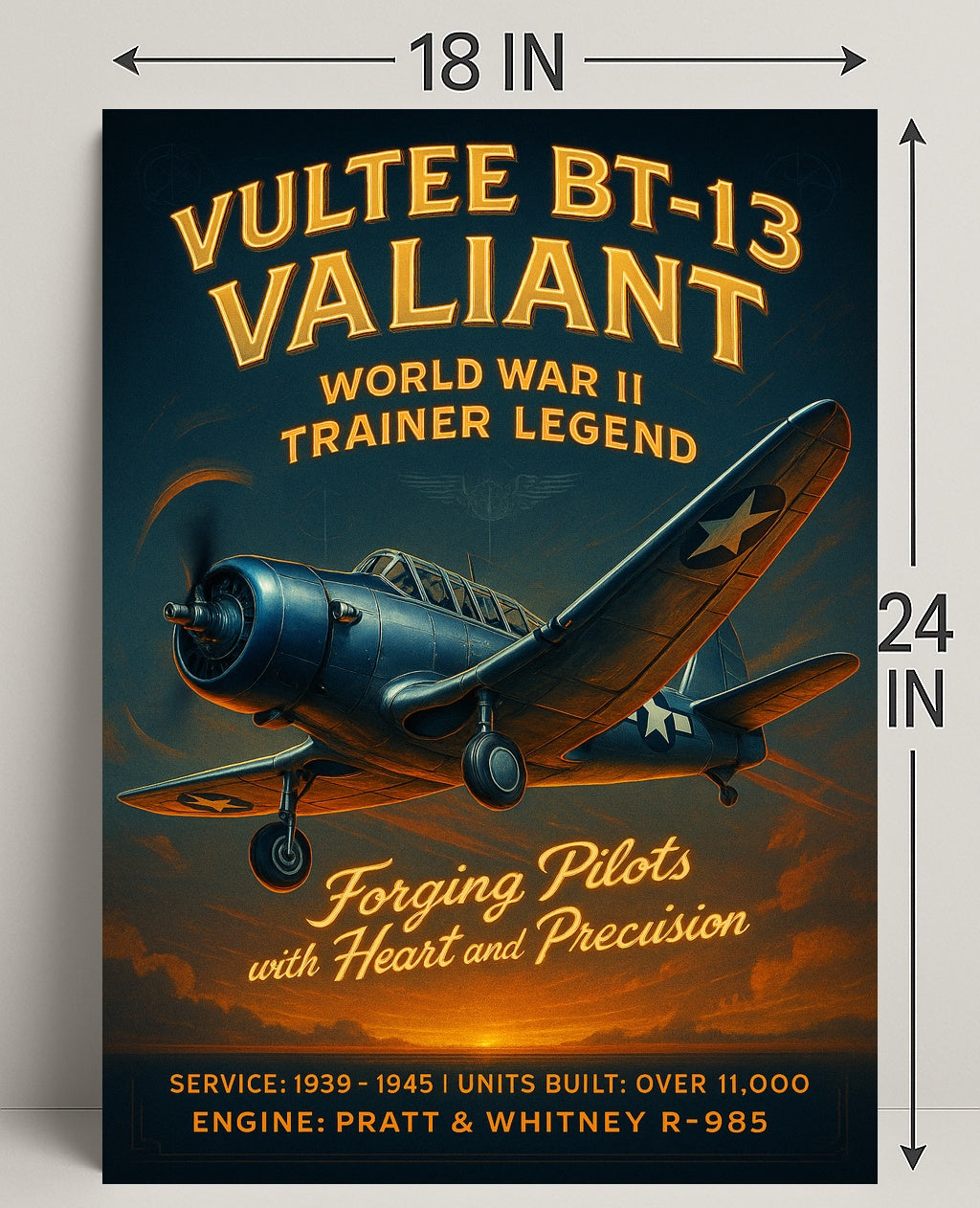 Vultee BT-13 Valiant World War II Trainer Legend Poster PosterGoat