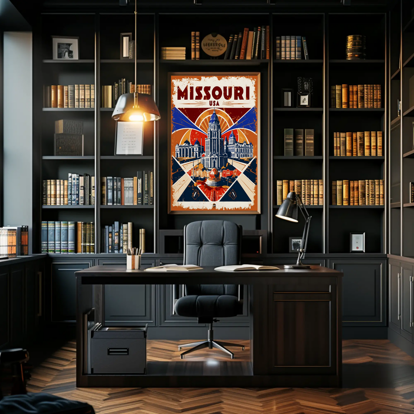 Missouri USA Historic Dome Skyline Vintage Travel Poster
