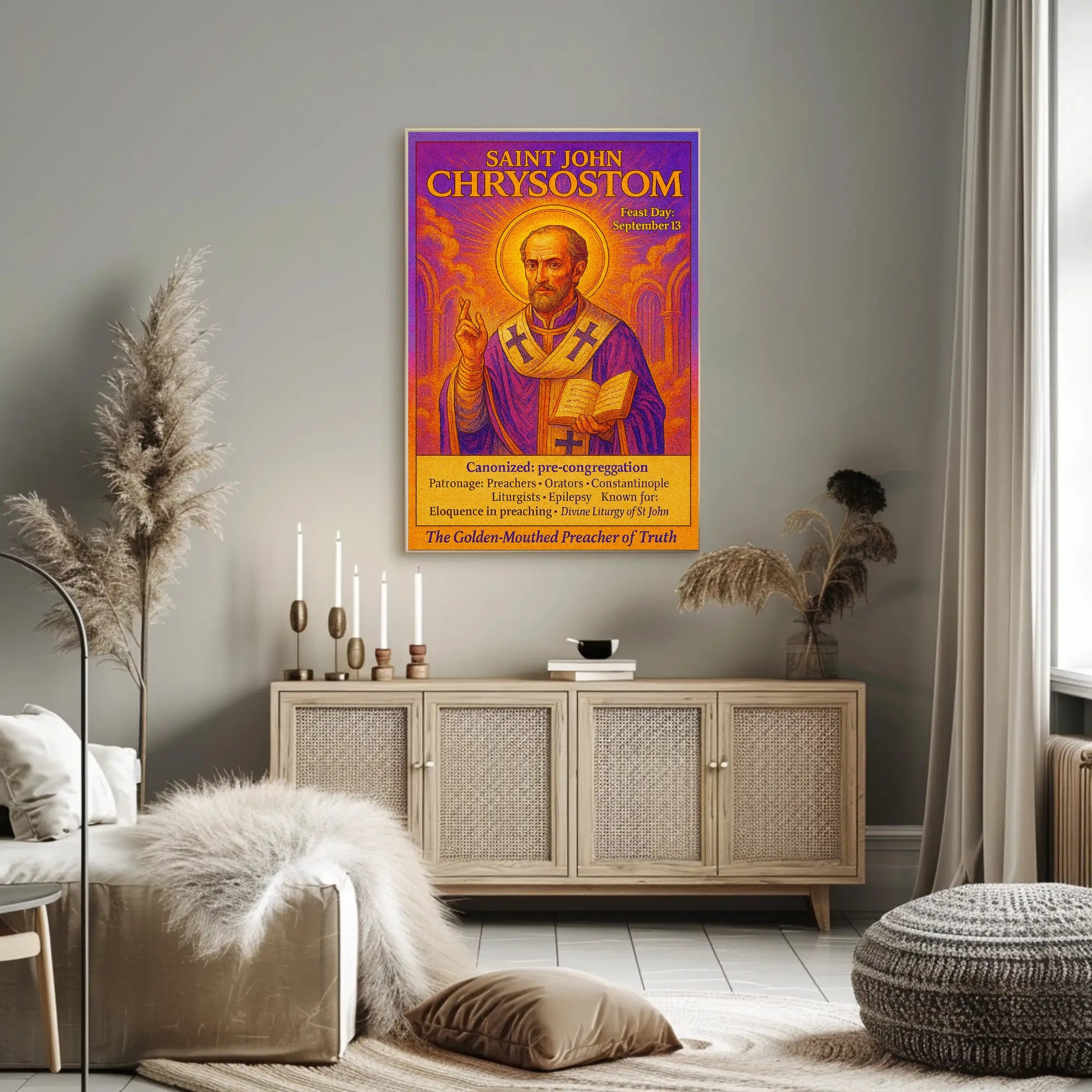 Saint John Chrysostom The Golden-Mouthed Preacher Poster PosterGoat
