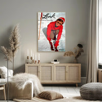 Vintage Skiing Adventure in Bernese Oberland Travel Poster PosterGoat