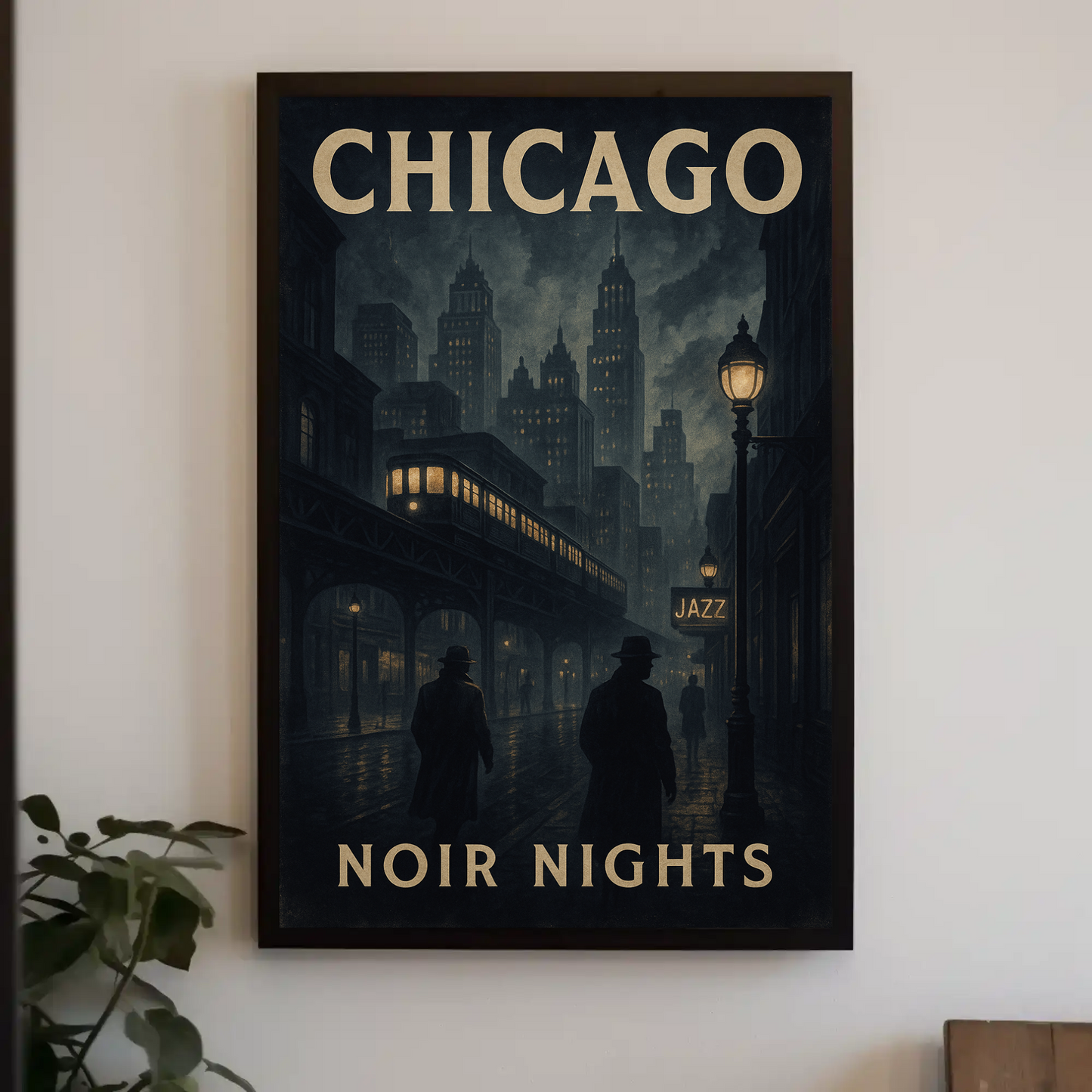 Chicago Noir Nights Jazz Travel Poster