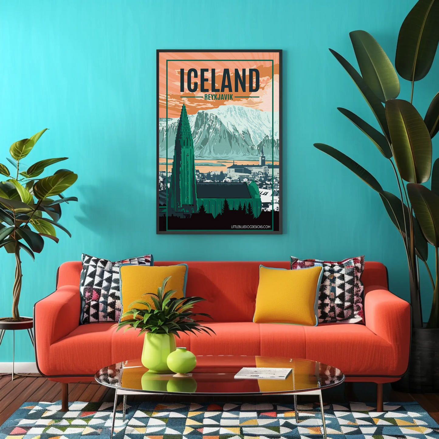 Reykjavik Iceland Travel Poster