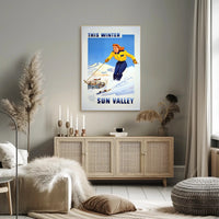 Vintage Sun Valley Winter Adventure Travel Poster PosterGoat