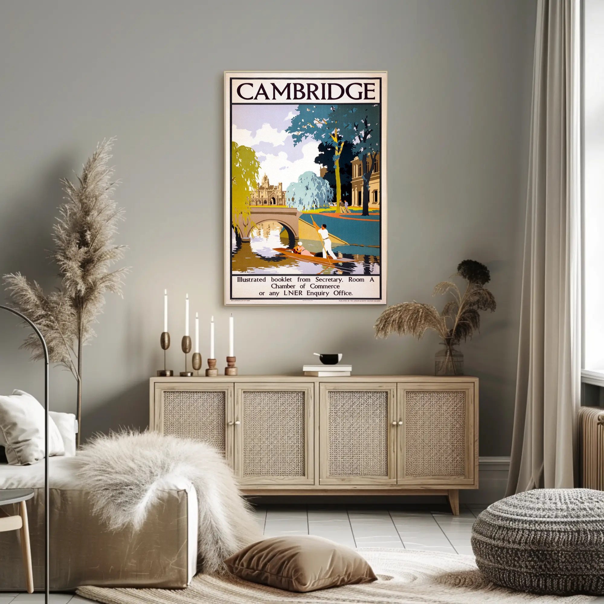 Cambridge Scenic Vintage Travel Poster PosterGoat