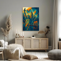 New York City Architecture Poster Abstract Wall Art