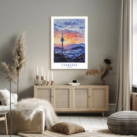 Canberra Sunset Skyline Poster PosterGoat