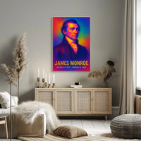 James Monroe 5th President of the United States Neon Gradient Overlay Poster
