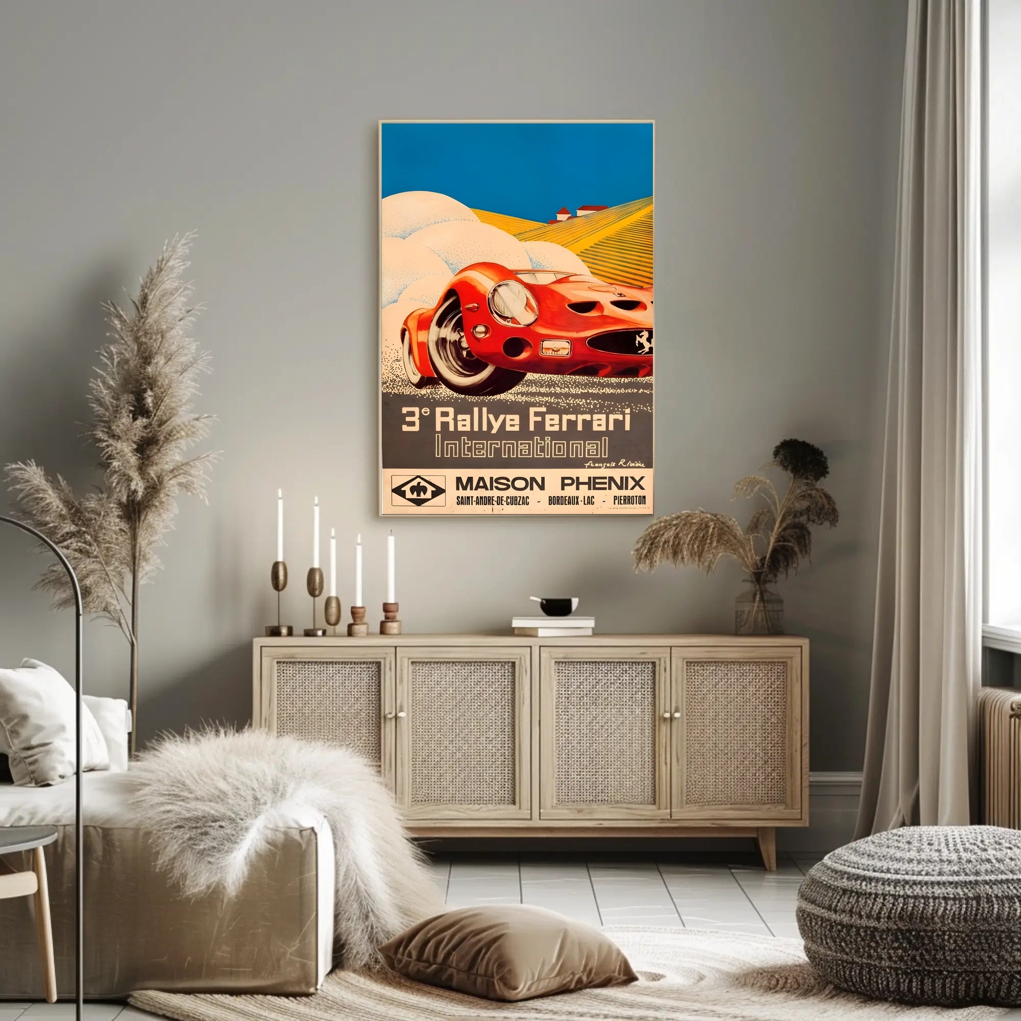 3rd Rallye Ferrari Travel Poster Art Print Decor