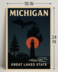 Michigan Great Lakes State Poster PosterGoat