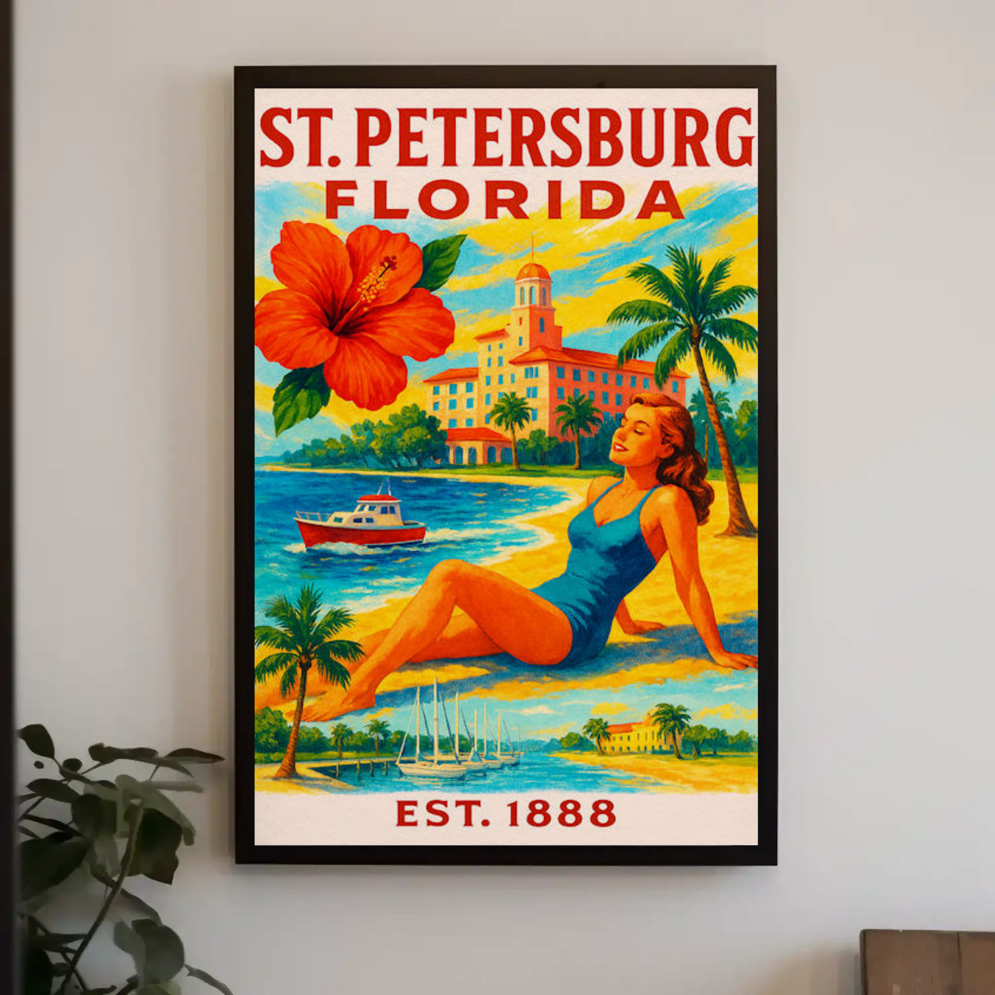 St Petersburg Florida Beach Resort Sunshine Girl Poster