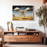 Surreal Futuristic Structure in Desert Landscape Futuristic Sci-Fi Poster