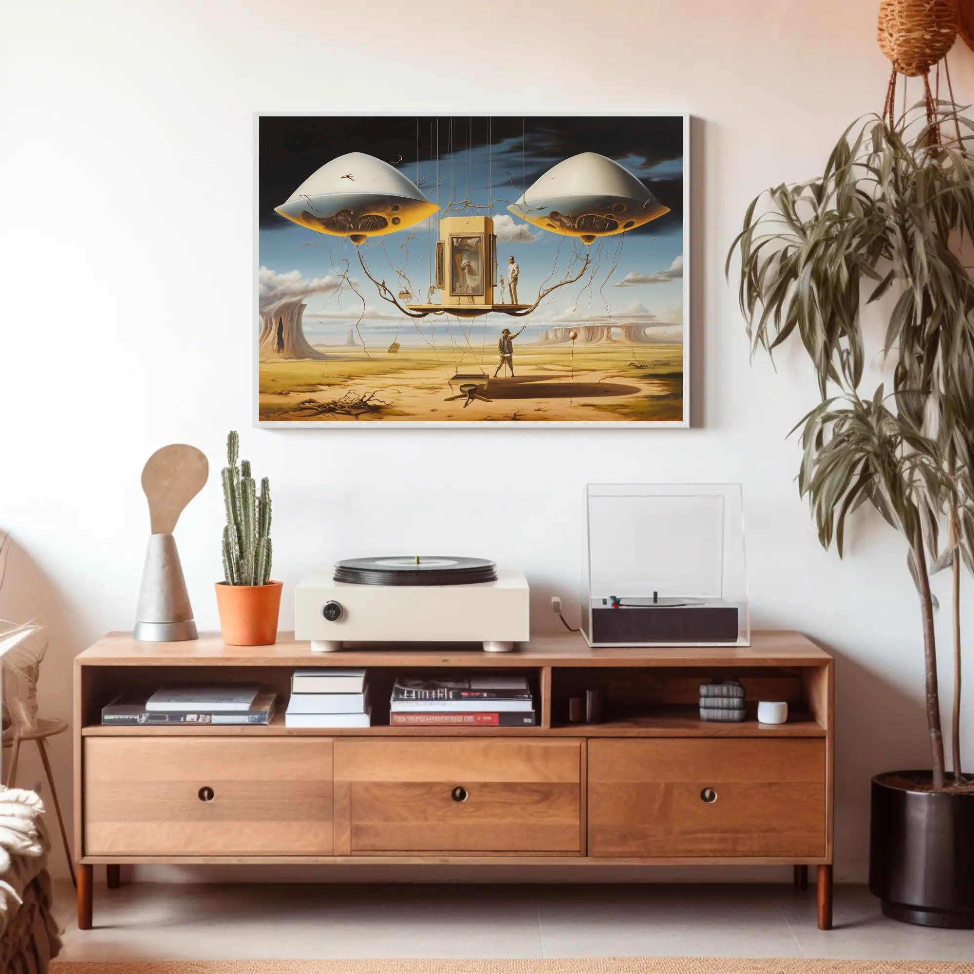 Surreal Futuristic Structure in Desert Landscape Futuristic Sci-Fi Poster