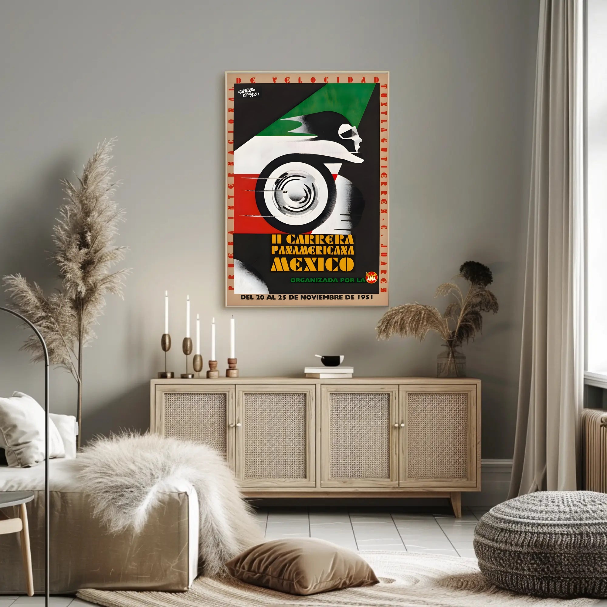 II Carrera Panamericana Mexico 1951 Poster