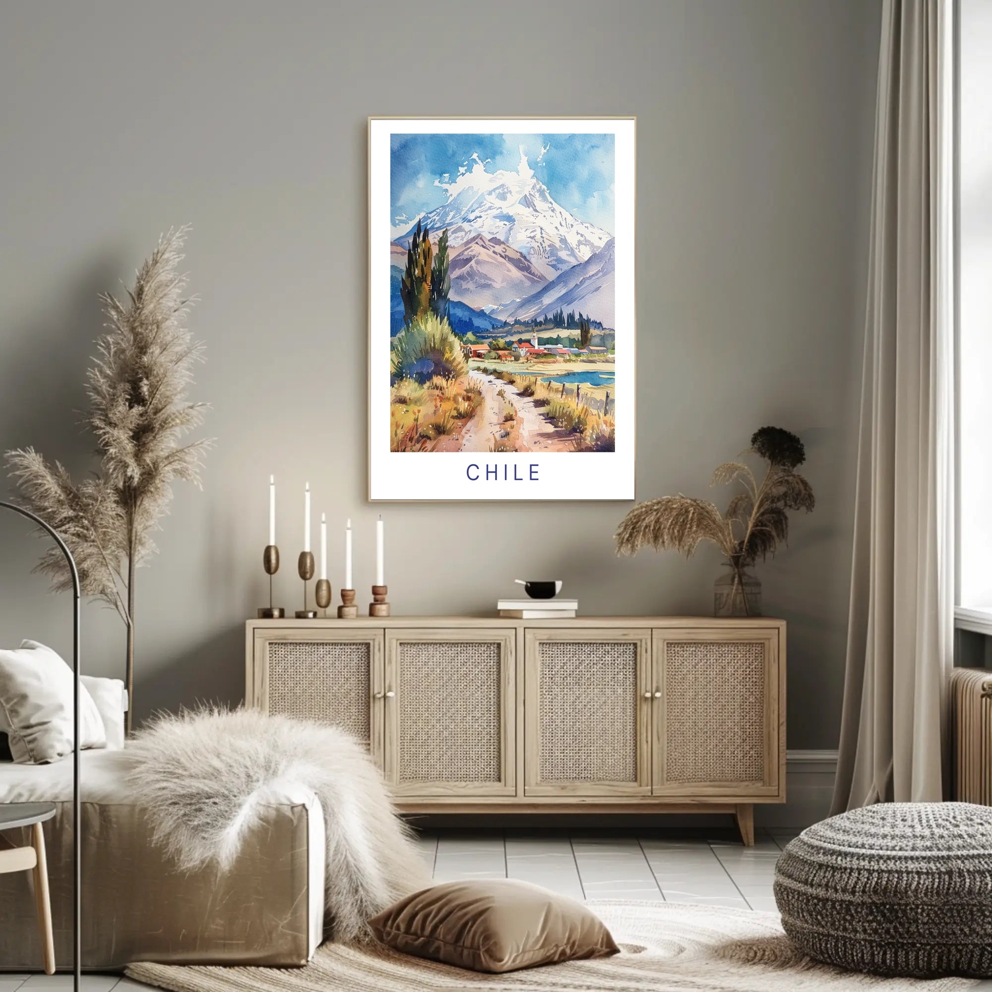 Majestic Andes Mountain Landscape Travel Poster PosterGoat