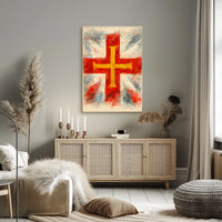 Abstract Cross And Flag Design Abstract Poster