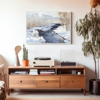 Winter River Landscape Poster