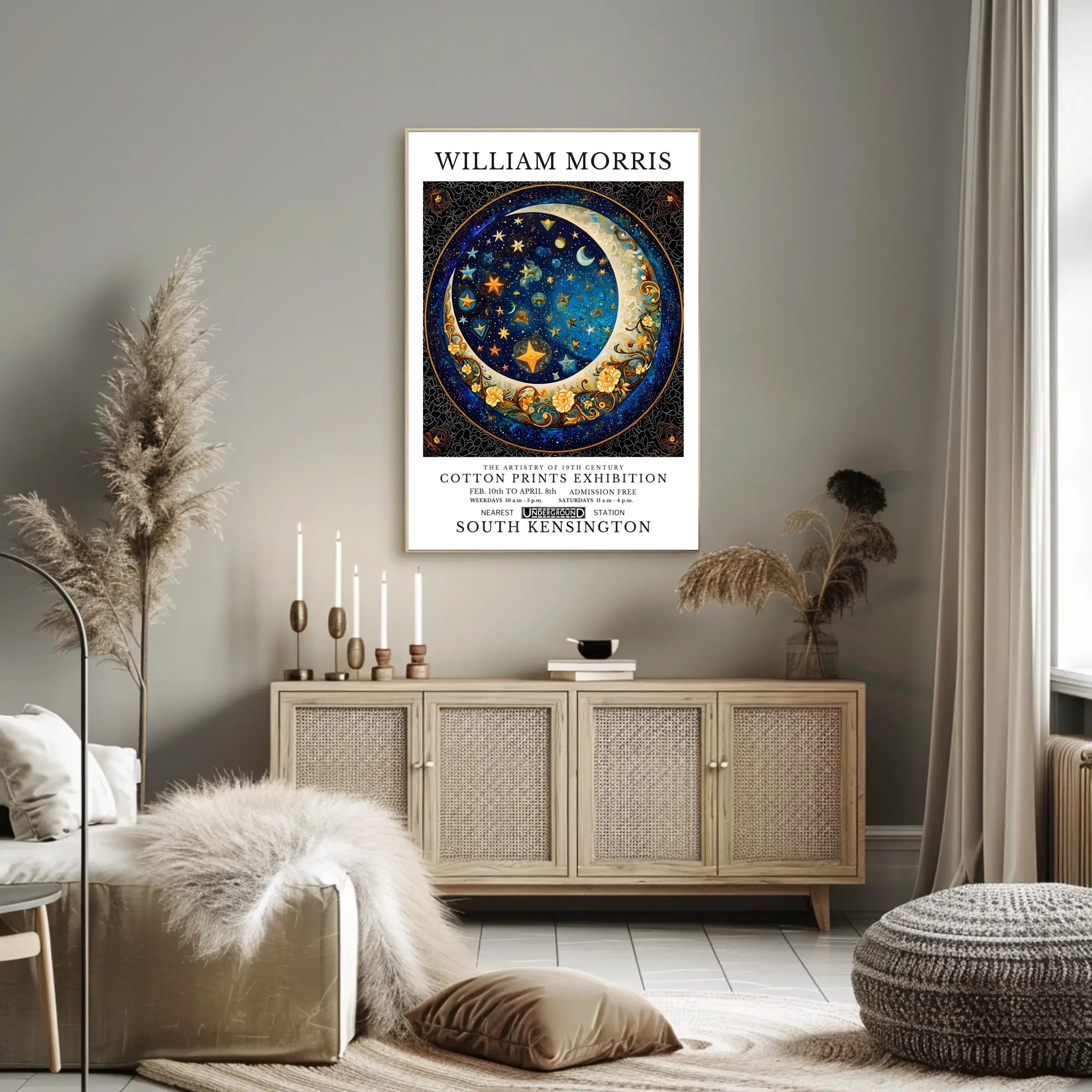 William Morris Cotton Prints Exhibition Poster