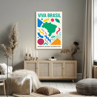 Viva Brasil Memphis Design Celebration Poster