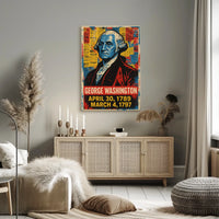 George Washington 1st President of the United States Street Art Mashup Poster