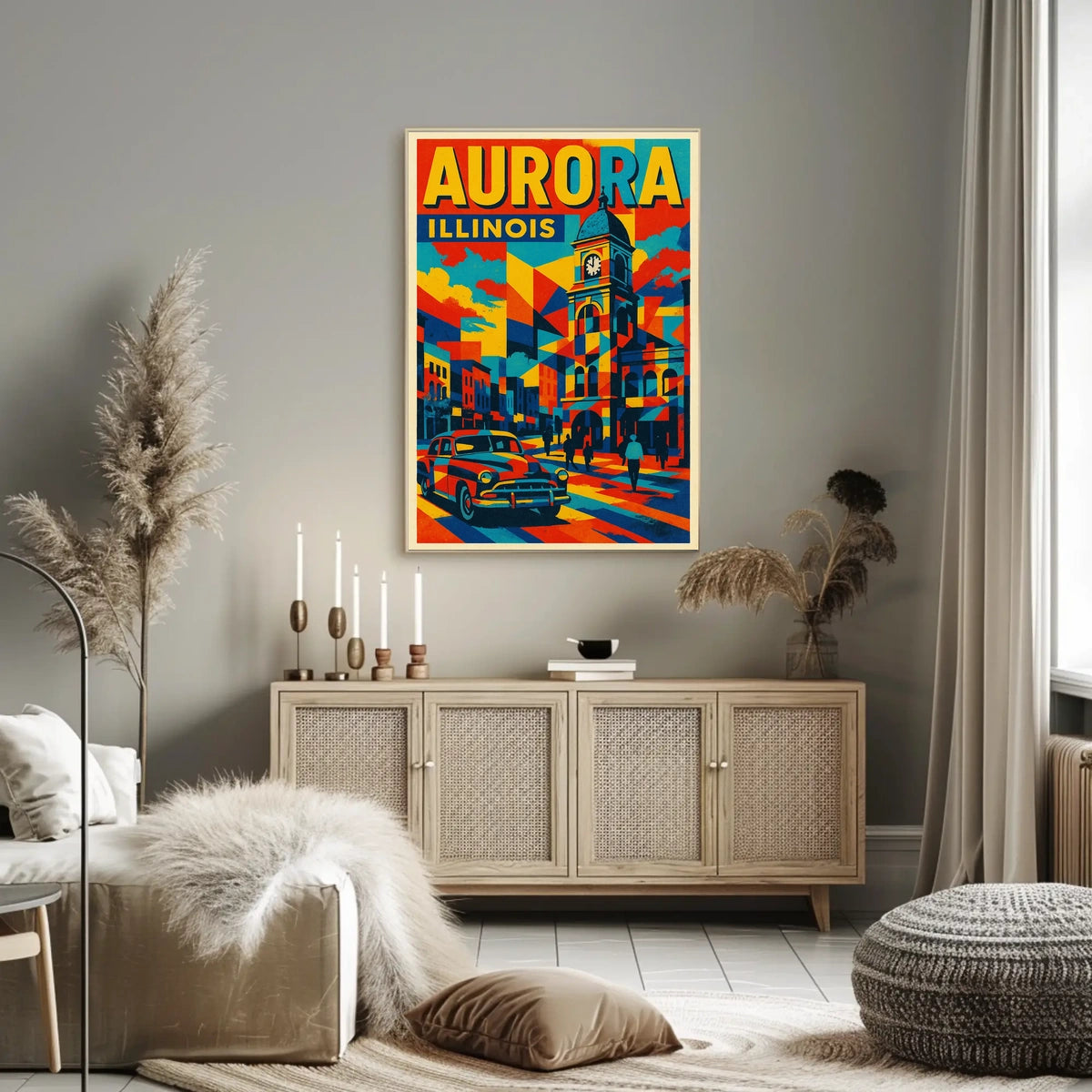 Aurora, Illinois Vibrant Cityscape Poster