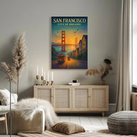 Golden Gate Bridge Sunset Urban or Cityscape Poster