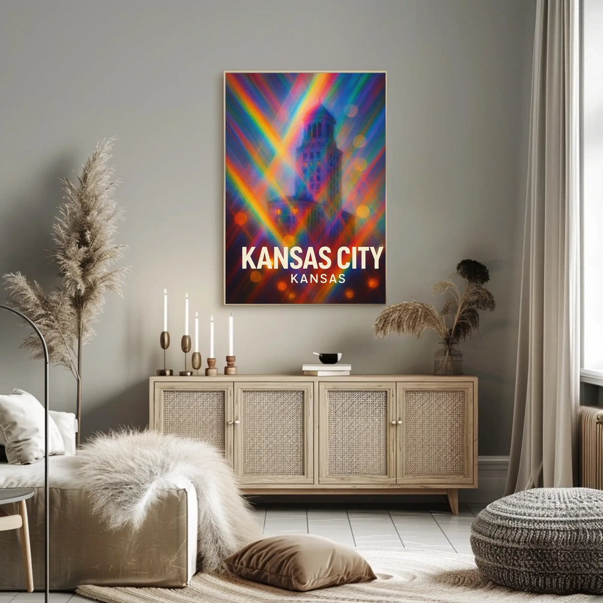 Kansas City Abstract Surrealism Urban Dreamscape Poster