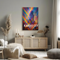 Kansas City Abstract Surrealism Urban Dreamscape Poster
