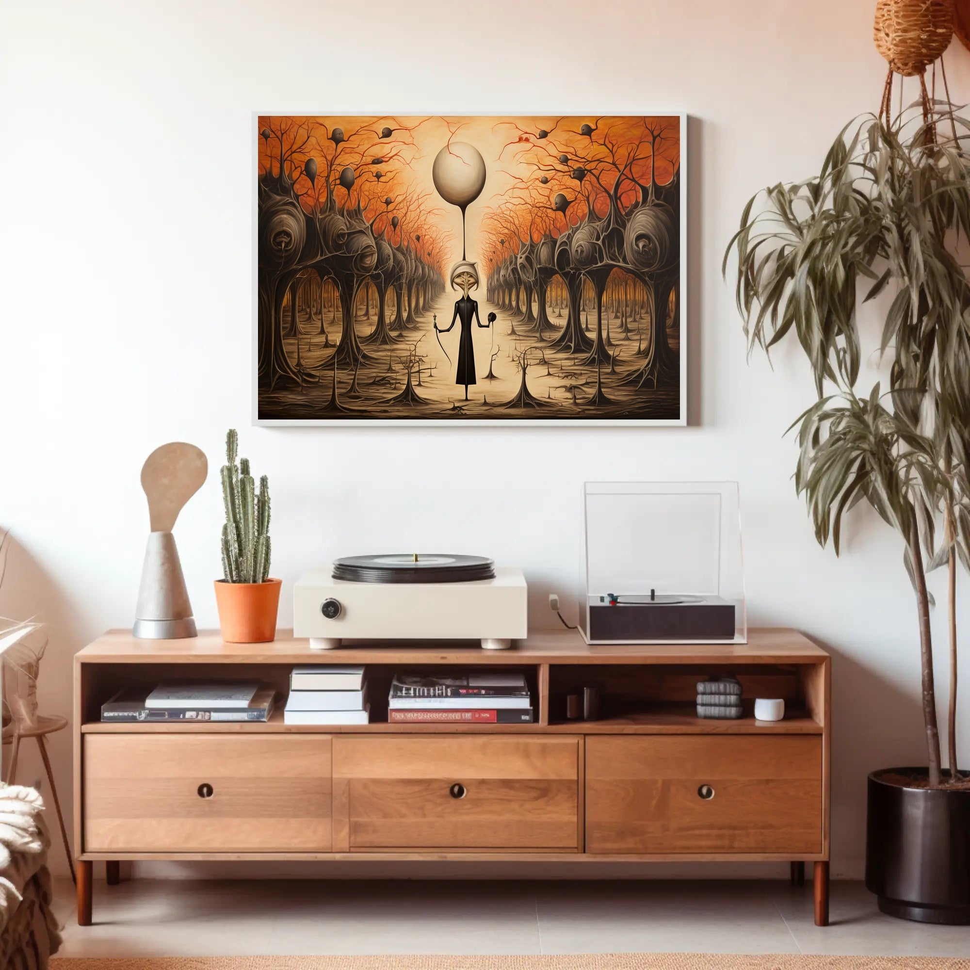 Mysterious Forest Guardian in Surreal Dusk Fantasy Poster