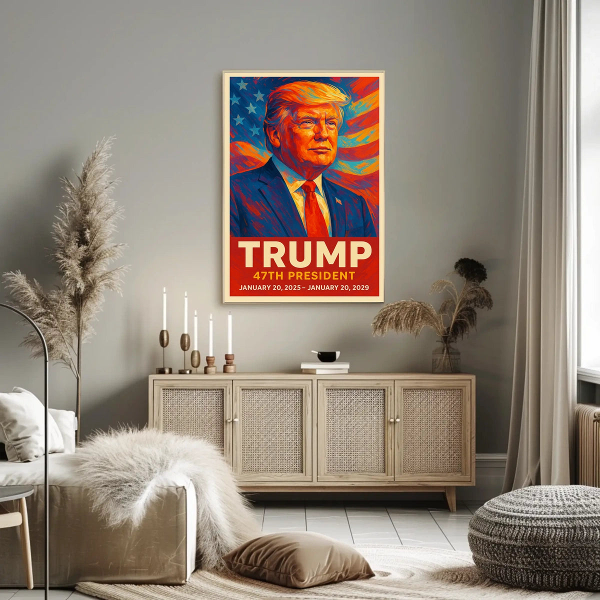 Trump Forty Seventh President Patriotic Wall Art Poster