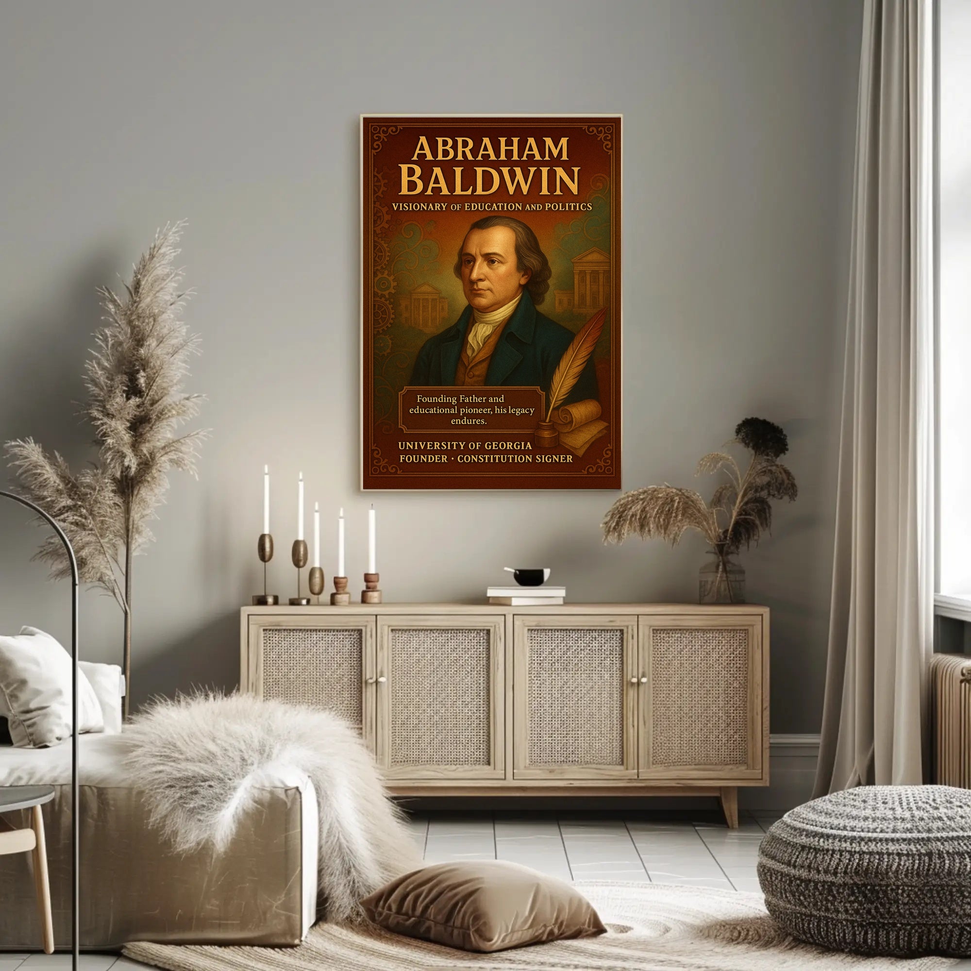 Abraham Baldwin Legacy Vintage Historical Poster