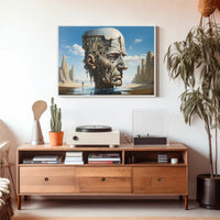 Surreal Desert Urban Head Artistic Poster