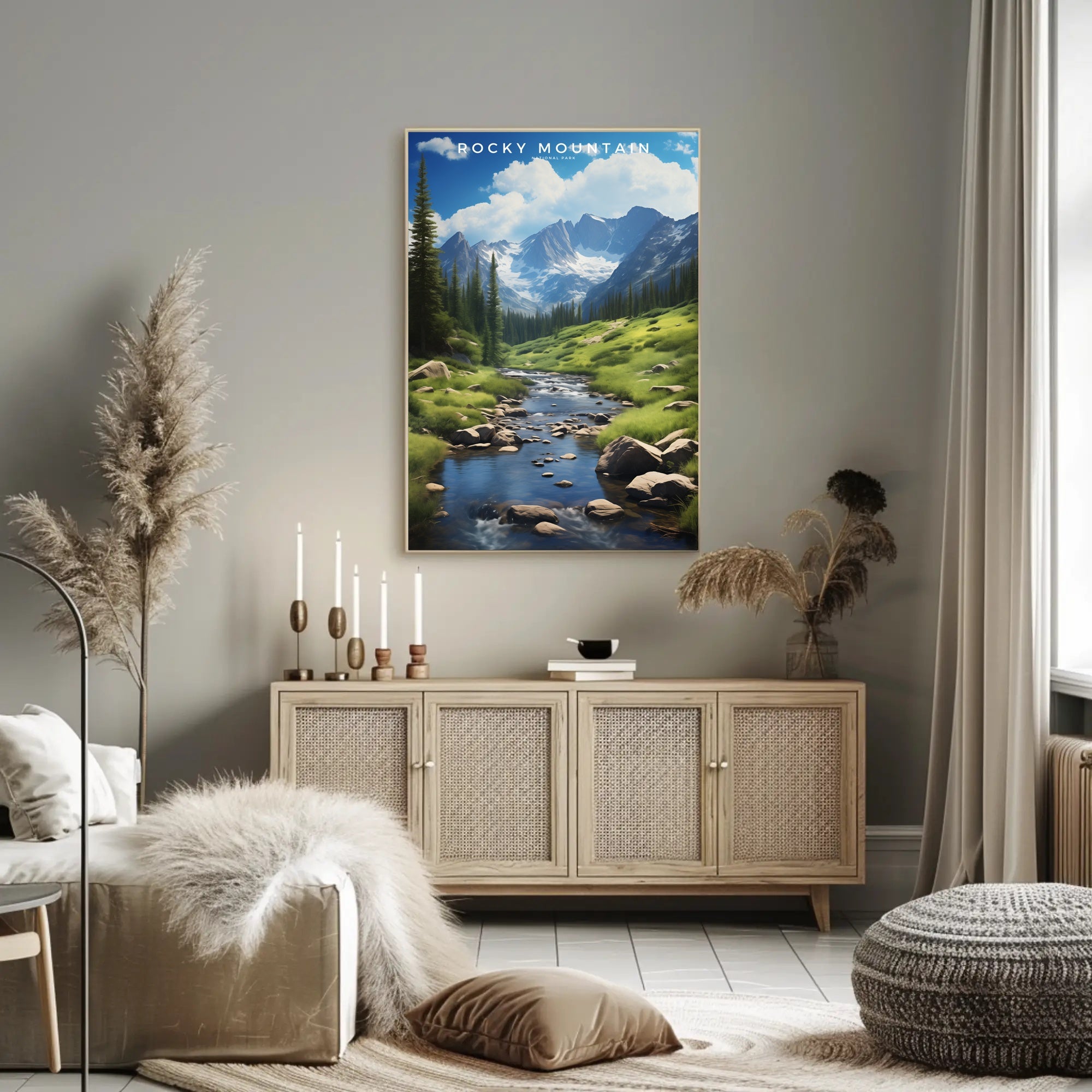 Rocky Mountains Serene Travel Poster Print