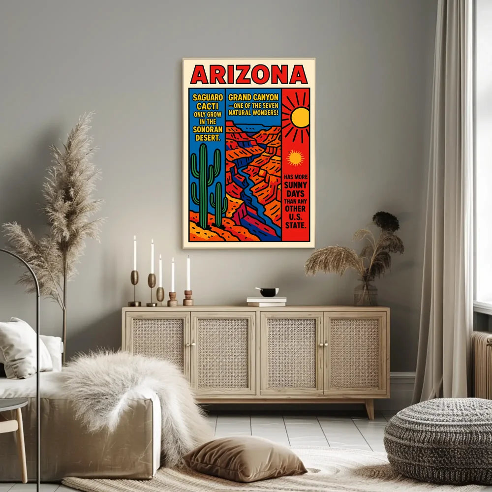Arizona Saguaro and Grand Canyon Celebration Poster