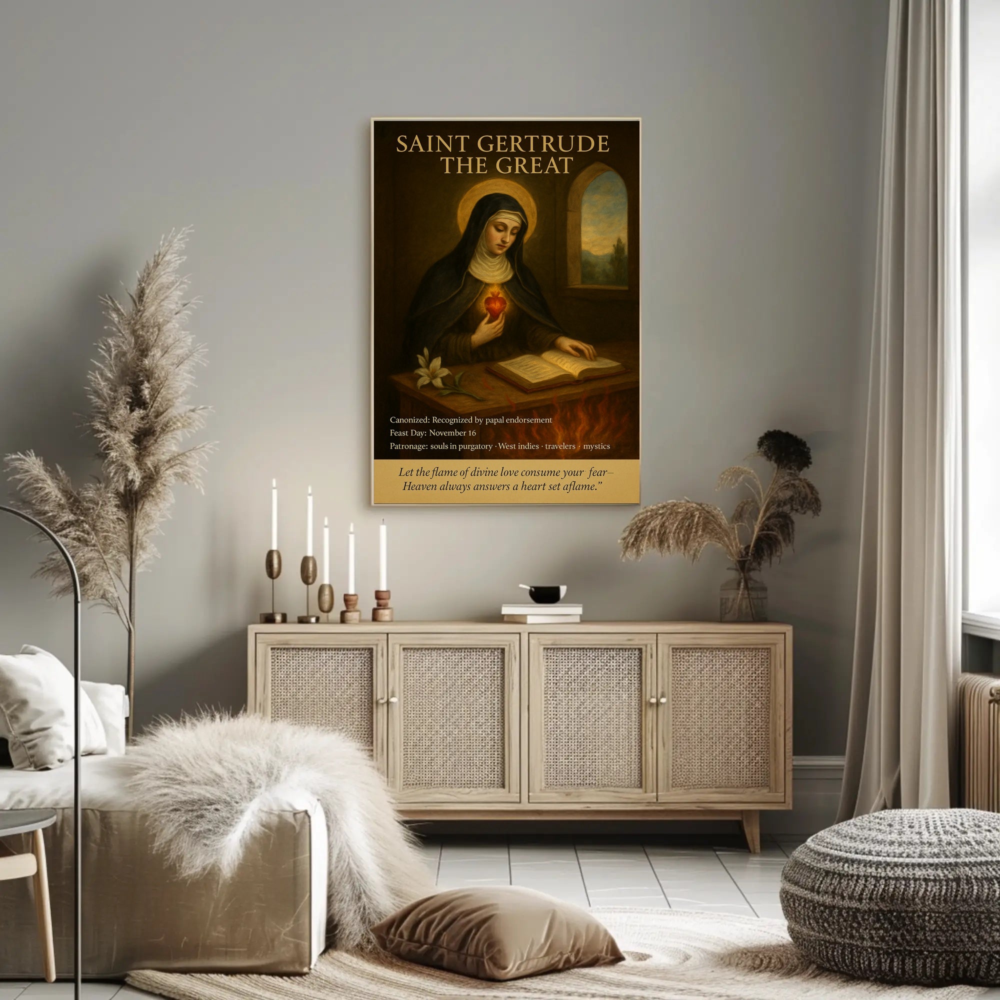 Saint Gertrude the Great Religious Heritage Poster