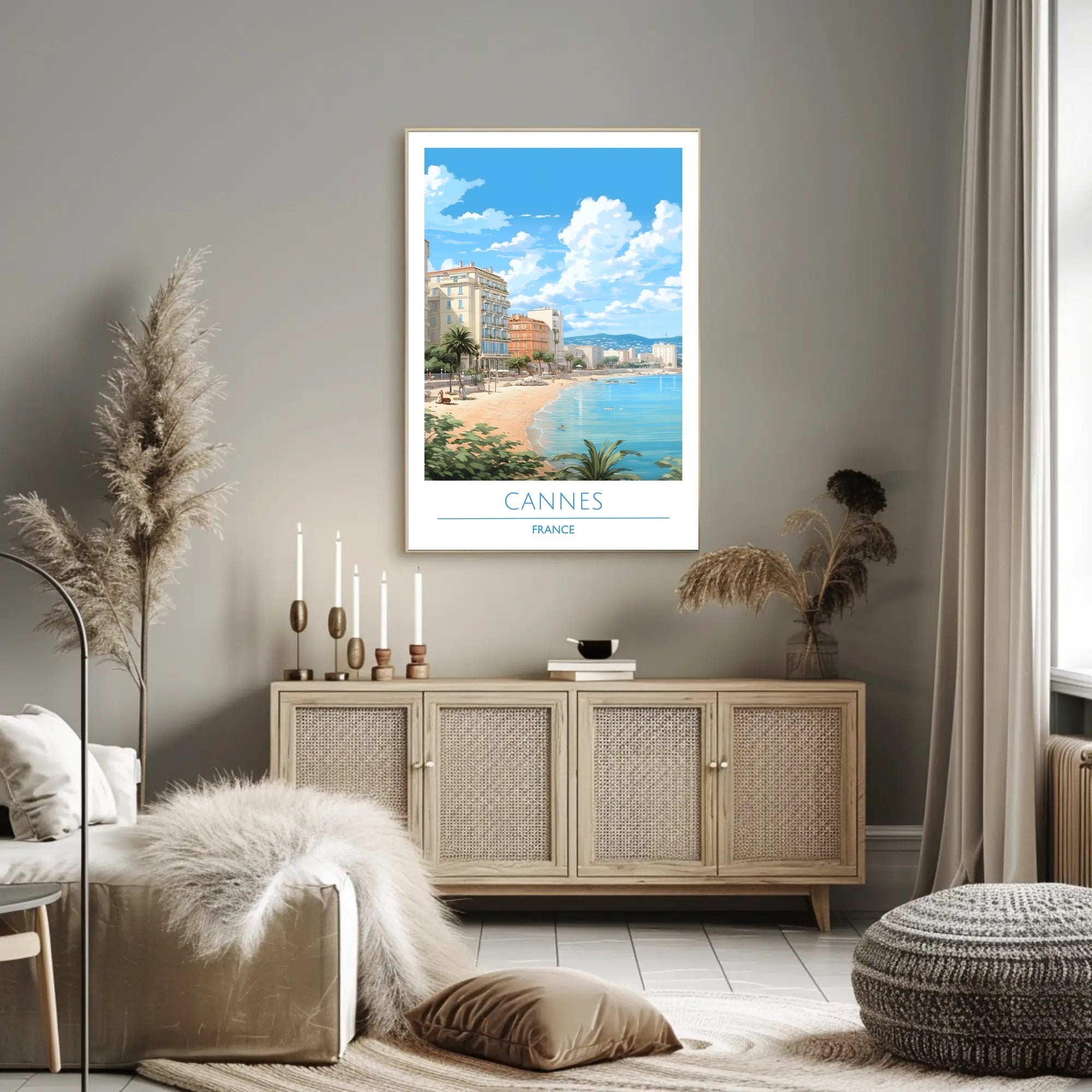 Scenic Beachfront of Cannes Poster