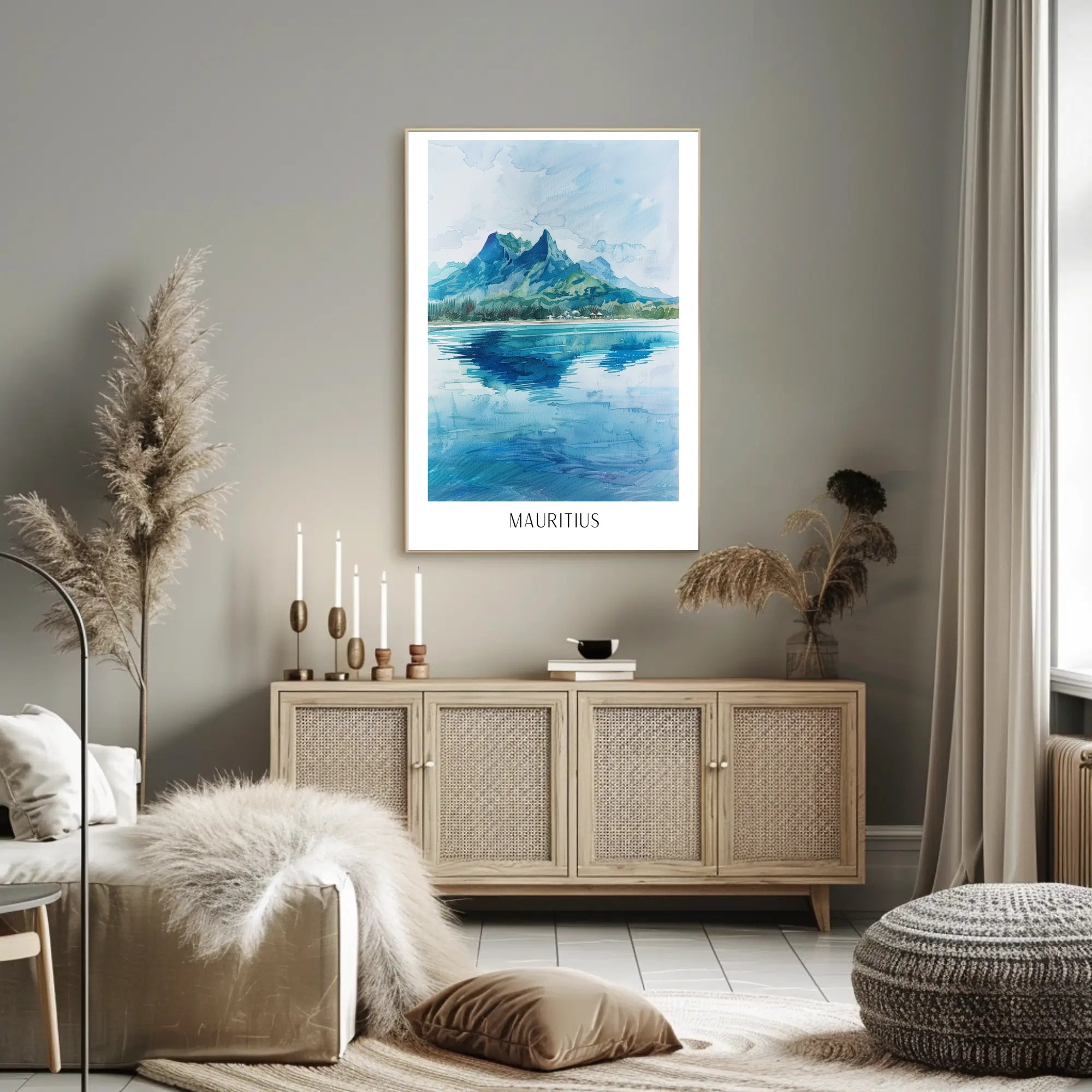 Serene Mauritius Coastal Landscape — Travel Poster PosterGoat