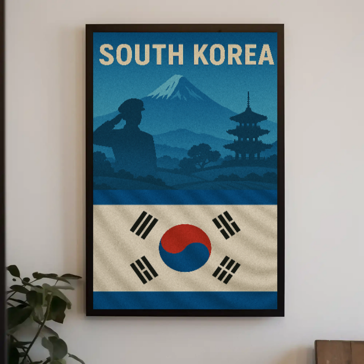 South Korea Patriotic Icons Vintage Heritage Poster
