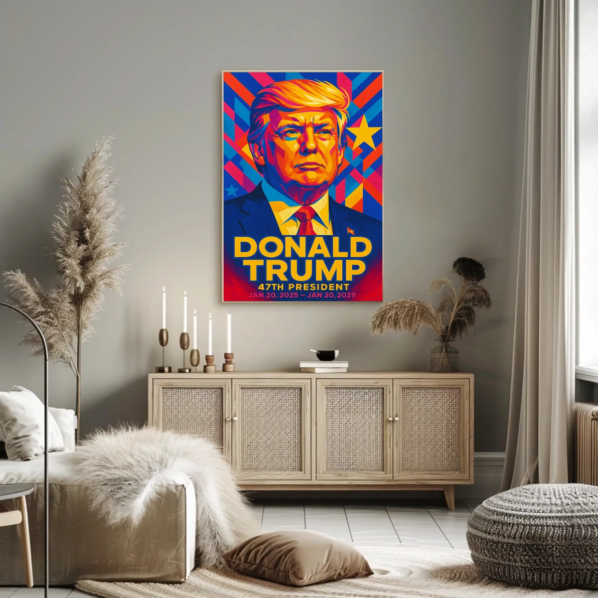Trump 47th President Patriotic Portrait Poster