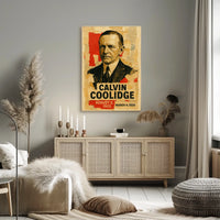 Calvin Coolidge 30th President of the United States Layered paper Collage Poster