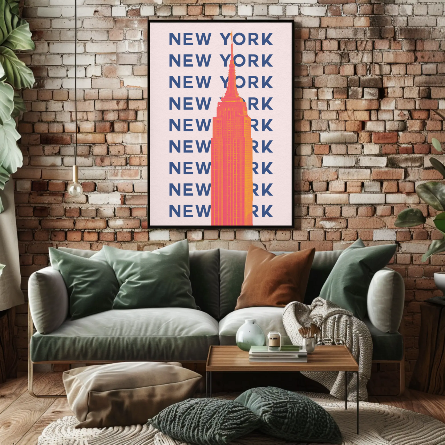 New York Empire State Poster Retro Travel Poster