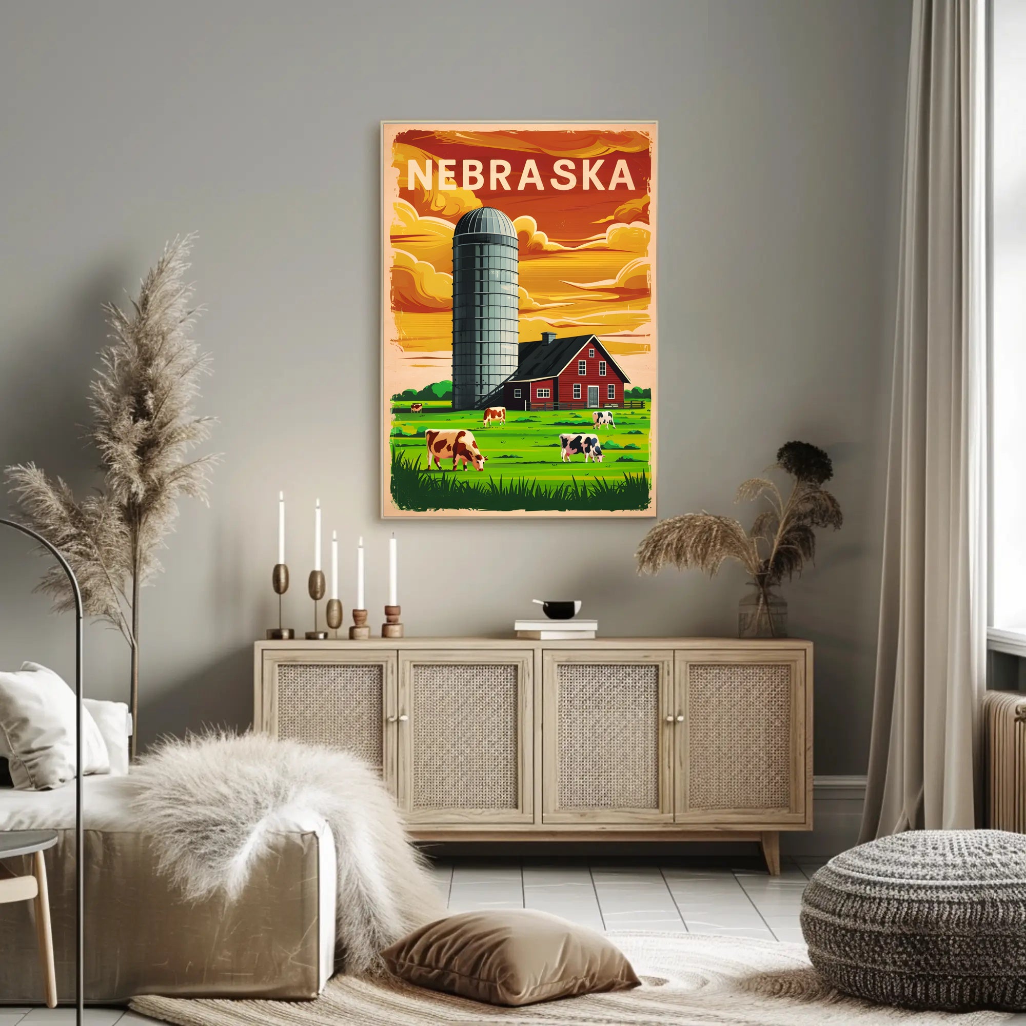 Nebraska Farm Life Poster